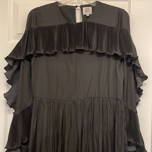 Anthropologie dRA Los Angeles Black Pleated Ruffle Mini Dress - Picture 2 of 9